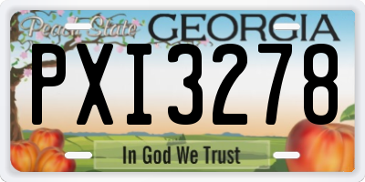 GA license plate PXI3278