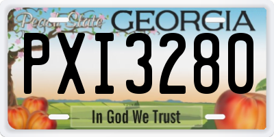 GA license plate PXI3280