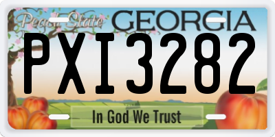 GA license plate PXI3282