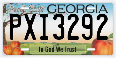 GA license plate PXI3292