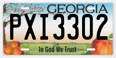 GA license plate PXI3302