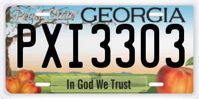 GA license plate PXI3303
