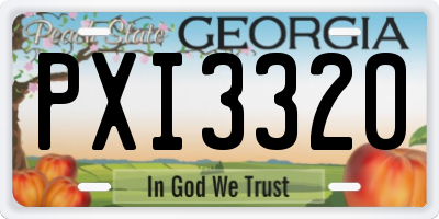 GA license plate PXI3320