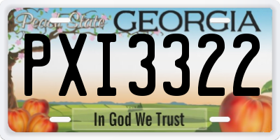 GA license plate PXI3322