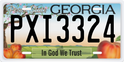 GA license plate PXI3324