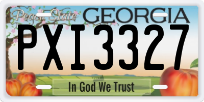 GA license plate PXI3327