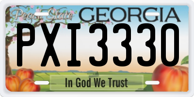 GA license plate PXI3330