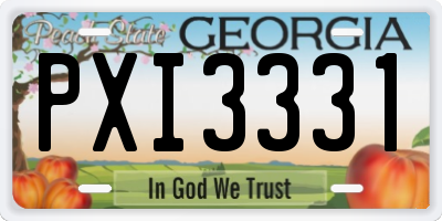 GA license plate PXI3331