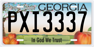 GA license plate PXI3337