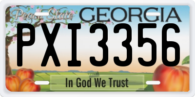 GA license plate PXI3356