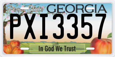 GA license plate PXI3357