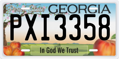 GA license plate PXI3358