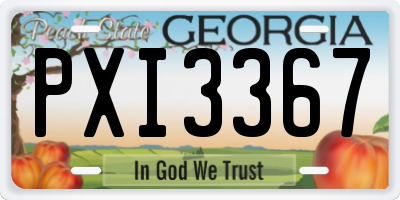 GA license plate PXI3367