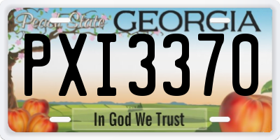GA license plate PXI3370
