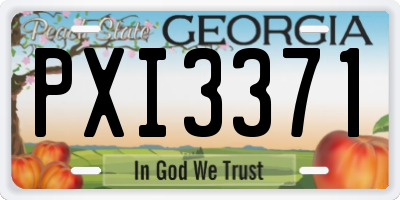 GA license plate PXI3371
