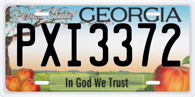 GA license plate PXI3372