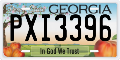 GA license plate PXI3396