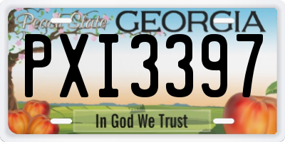 GA license plate PXI3397