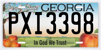 GA license plate PXI3398