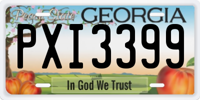 GA license plate PXI3399
