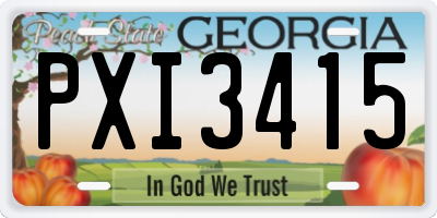 GA license plate PXI3415