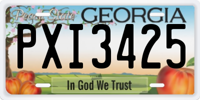 GA license plate PXI3425
