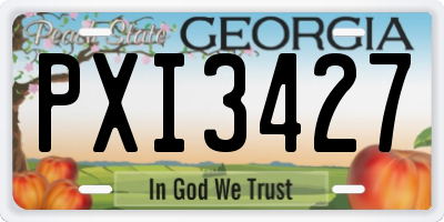 GA license plate PXI3427