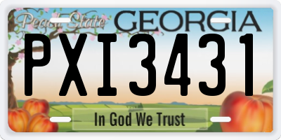 GA license plate PXI3431