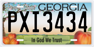 GA license plate PXI3434