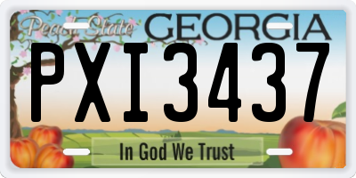 GA license plate PXI3437