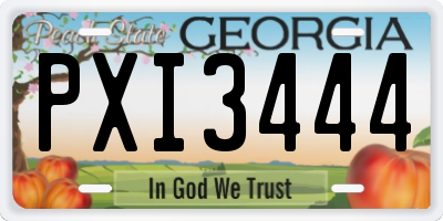 GA license plate PXI3444