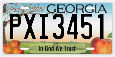 GA license plate PXI3451