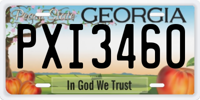 GA license plate PXI3460