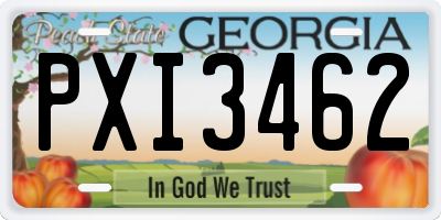 GA license plate PXI3462