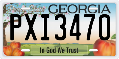 GA license plate PXI3470