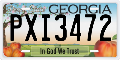 GA license plate PXI3472
