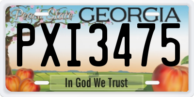 GA license plate PXI3475