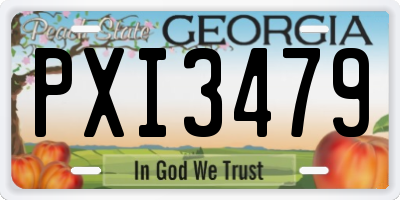 GA license plate PXI3479