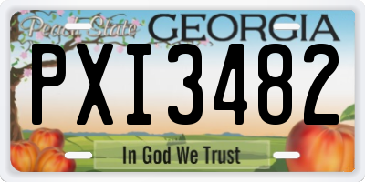 GA license plate PXI3482