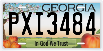 GA license plate PXI3484