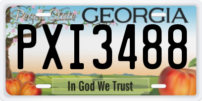 GA license plate PXI3488