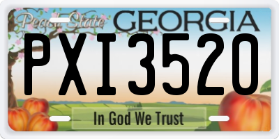 GA license plate PXI3520
