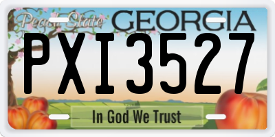 GA license plate PXI3527