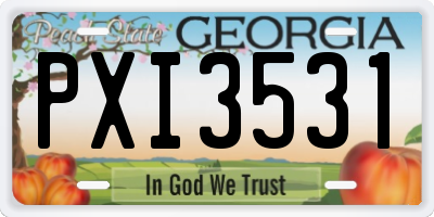 GA license plate PXI3531