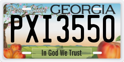 GA license plate PXI3550