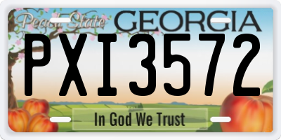GA license plate PXI3572