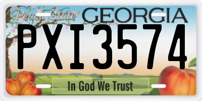 GA license plate PXI3574
