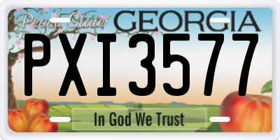 GA license plate PXI3577