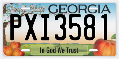 GA license plate PXI3581