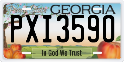 GA license plate PXI3590